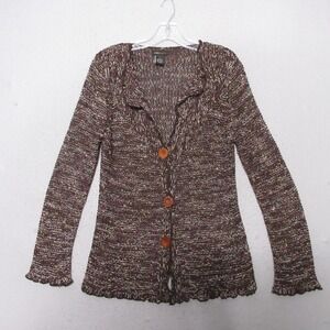 BCBG Max‎ Azria Cardigan Large Brown Y2K Vintage Fairy Whimsigoth Boho Festival